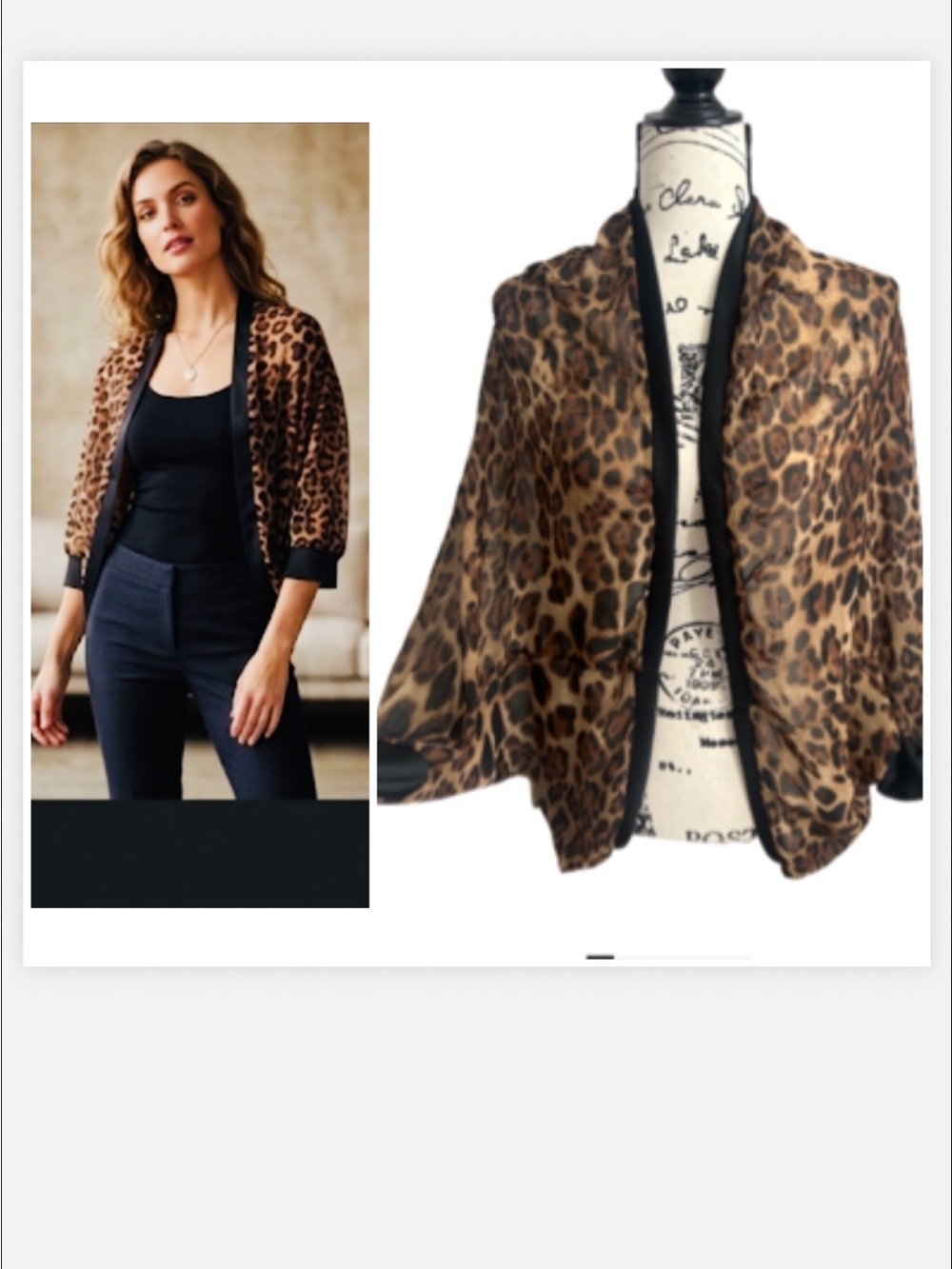 Festival Ready Leopard print‎ Shrug jacket -Brown and Black